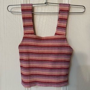 american eagle stripped square neck tank top